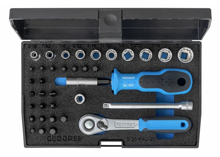 GEDORE D 20 KAU-20 Socket set 1/4" 37 pieces