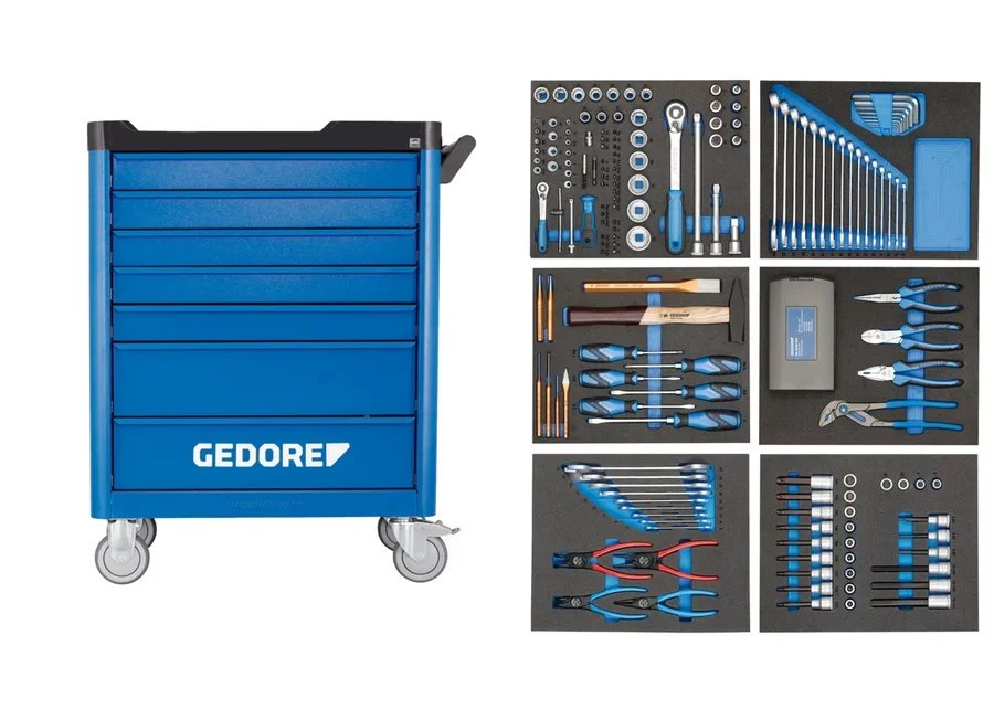 GEDORE WSL-L-TS-190 Tool trolley workster with 190pcs tool assortment