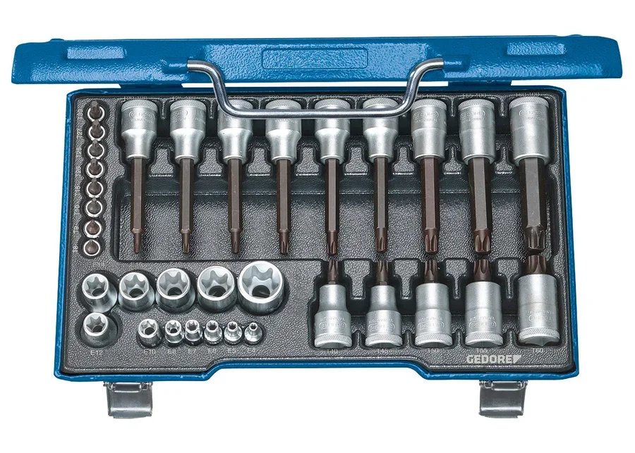 GEDORE 19 TX 20 Screwdriver set 1/2"+1/4" 34 pieces
