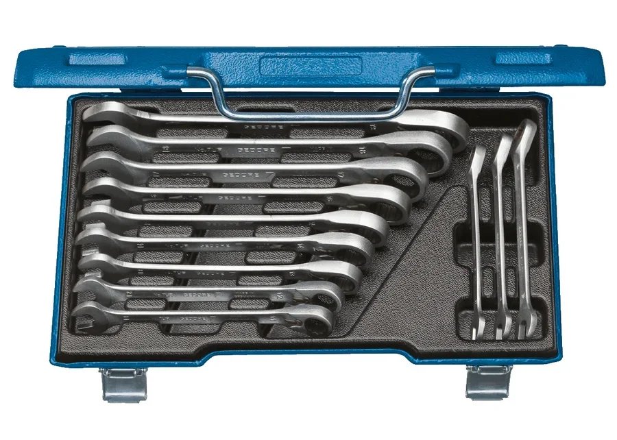 GEDORE 7 UR-012 Combination ratchet spanner set, reversible 12 pieces
