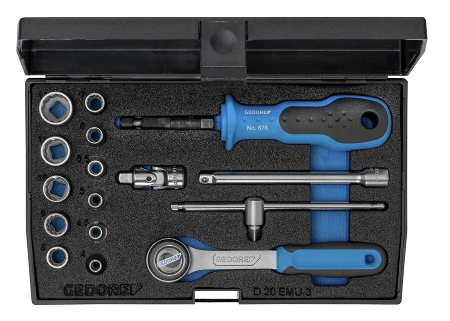 GEDORE D 20 EMU-3 Socket set 1/4" 17 pieces