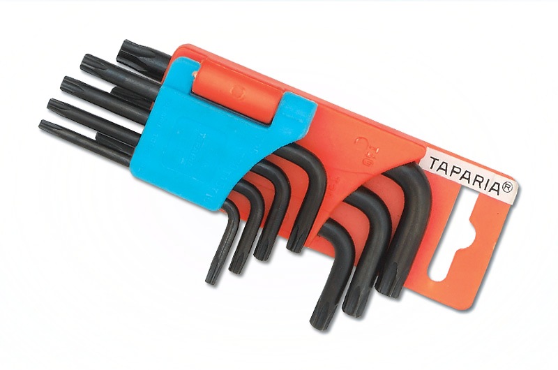 Taparia KTH 8S Torx Key Sets (Short Series) : Hanger Pkg. Sizes: T5, T6, T7, T8, T9, T10, T15, T20