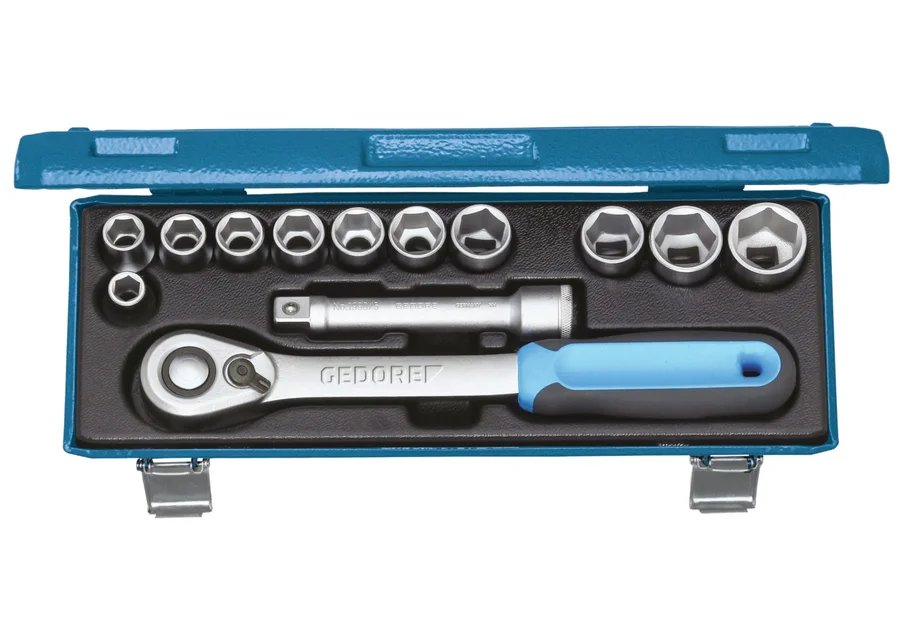 GEDORE 19 KMU-20 Socket wrench set 1/2", 13 pieces, hexagonal, 10-24 mm