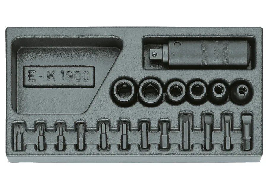 GEDORE 1500 ES-K 1900 Screw loosener assortment 1/2" in 1/3 ES-Module