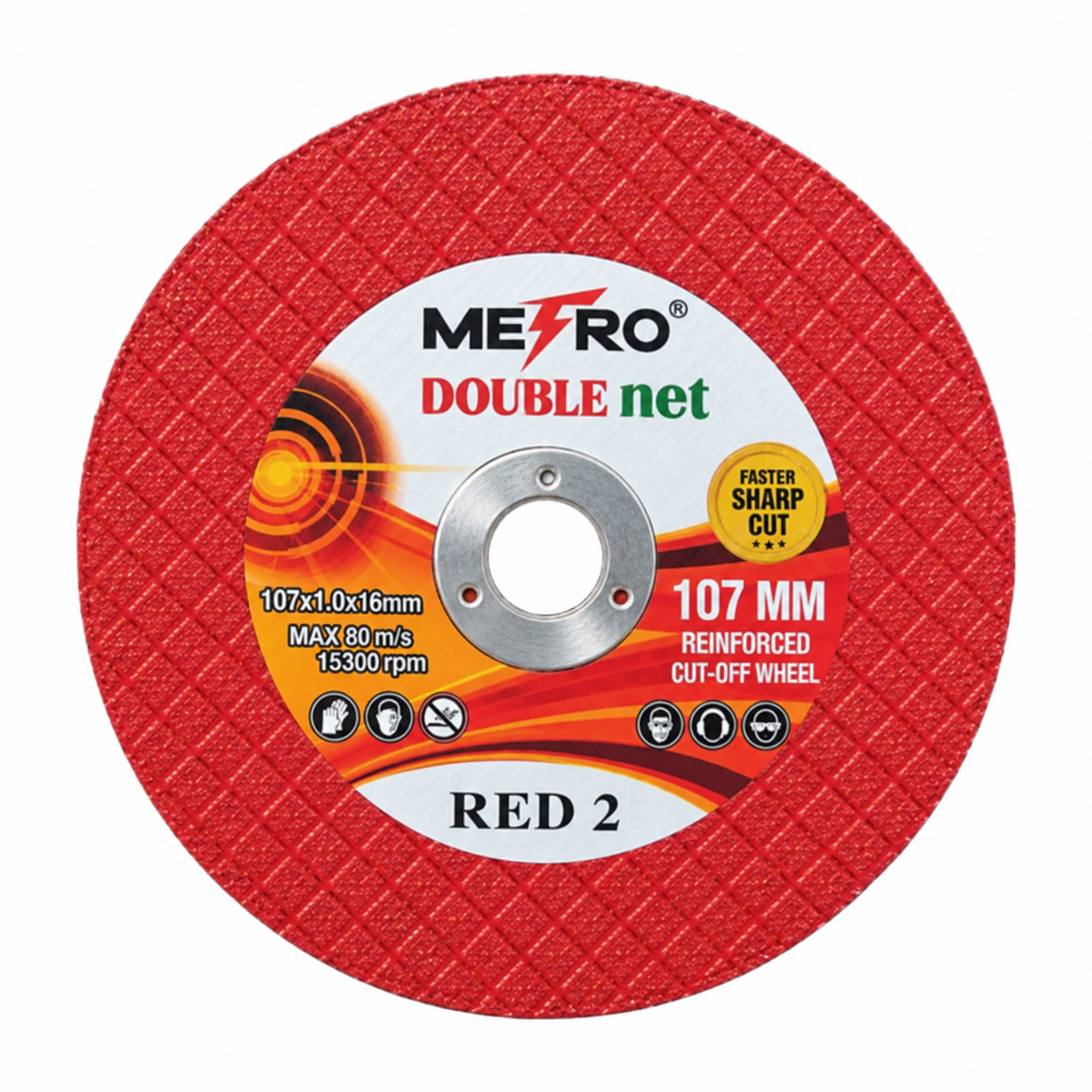 Metro Double Net Red 2 Cutting Wheel 107mm (4") – Pack of 100