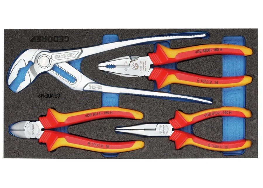 GEDORE 1500 CT1-VDE 142 VDE pliers assortment in 1/3 check tool module