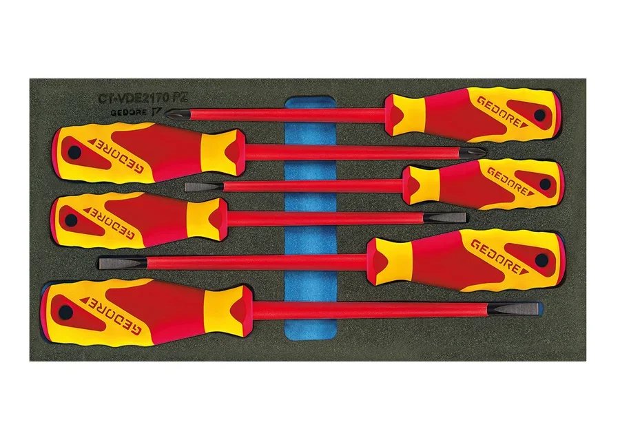 GEDORE 1500 CT1-VDE 2170 PZ VDE screwdriver set in 1/3 check tool module