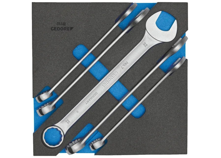 GEDORE 1500 CT2-7-32 combination wrench set in 2/3 check tool module