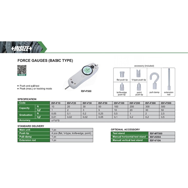 INSIZE ISF-F200 Force Gauge, 200N - photo 2