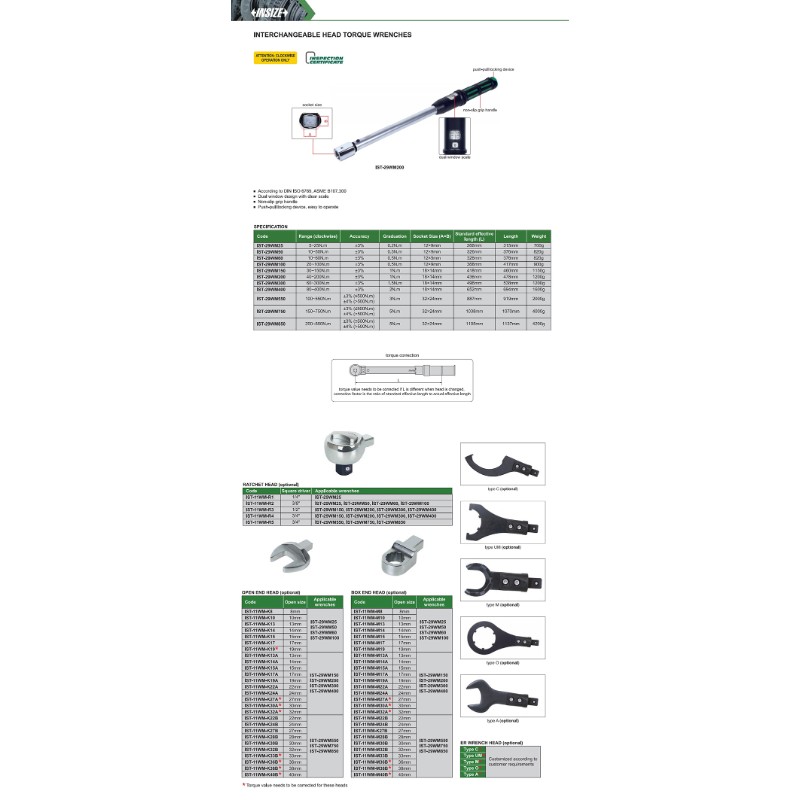 INSIZE IST-29WM50 Interchangeable Head Torque Wrench 10-50 N.m - photo 3