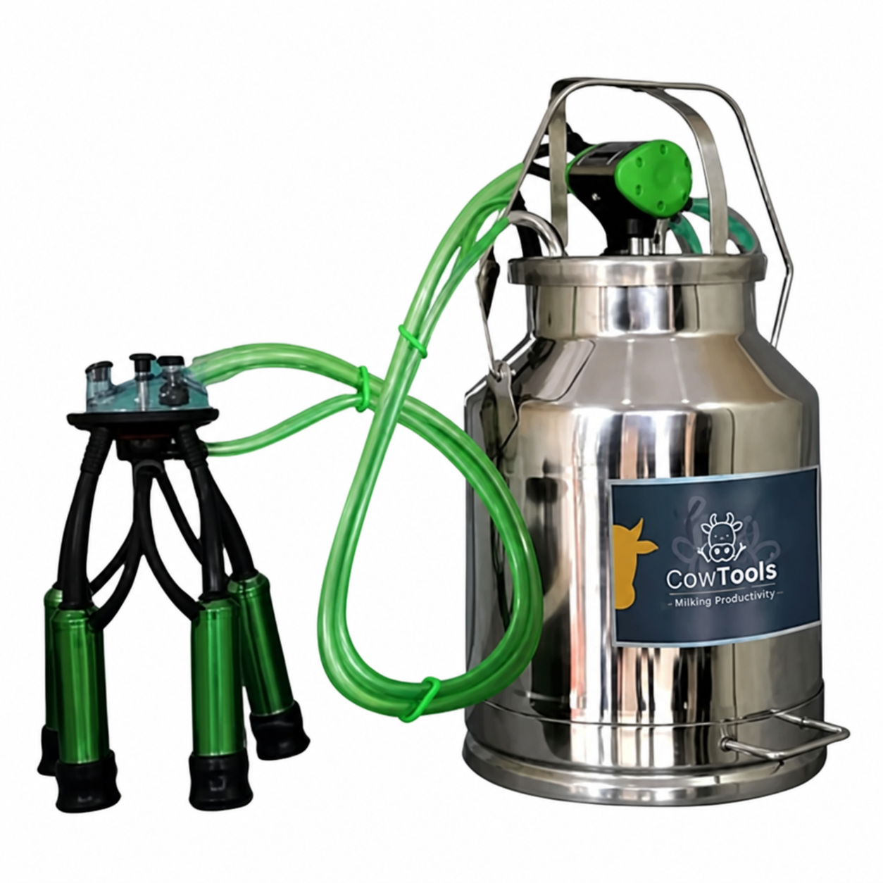 COWTOOLS 25 Litres Milking Bucket Set With Claw, Pulsator & Food Grade Liner
