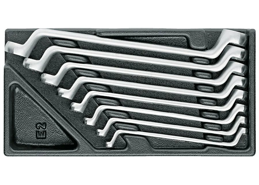GEDORE 1500 ES-2 Double ring end spanner set in 1/3 ES-Modul