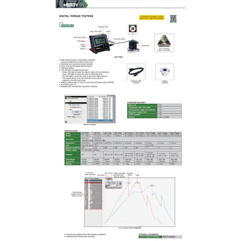 INSIZE IST-TT30 Digital Torque Tester 3-30 N.m - photo 3
