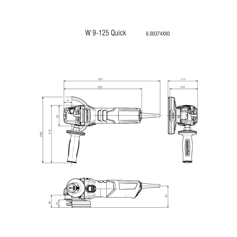 Metabo W 9-125 Quick Angle Grinder - photo 3