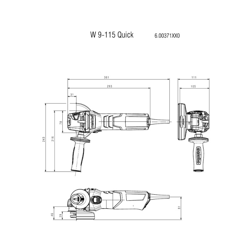 Metabo W 9-115 Quick Angle Grinder - photo 3