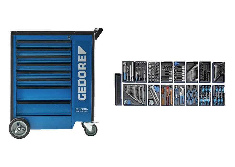 GEDORE 1500 ES-02-2004 Trolley with 207-piece tool assortment