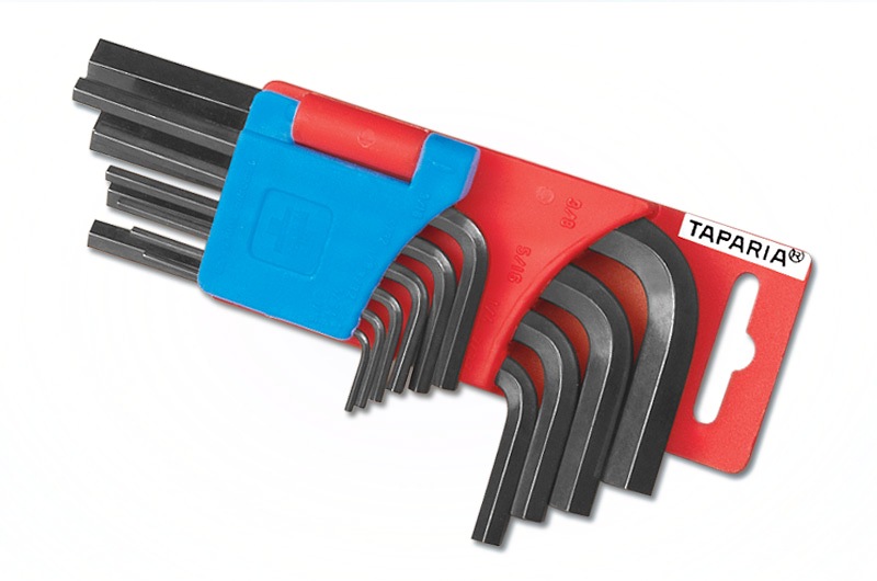 Taparia KHI - 10V Allen Key Sets - Black Finish Hanger Pkg.