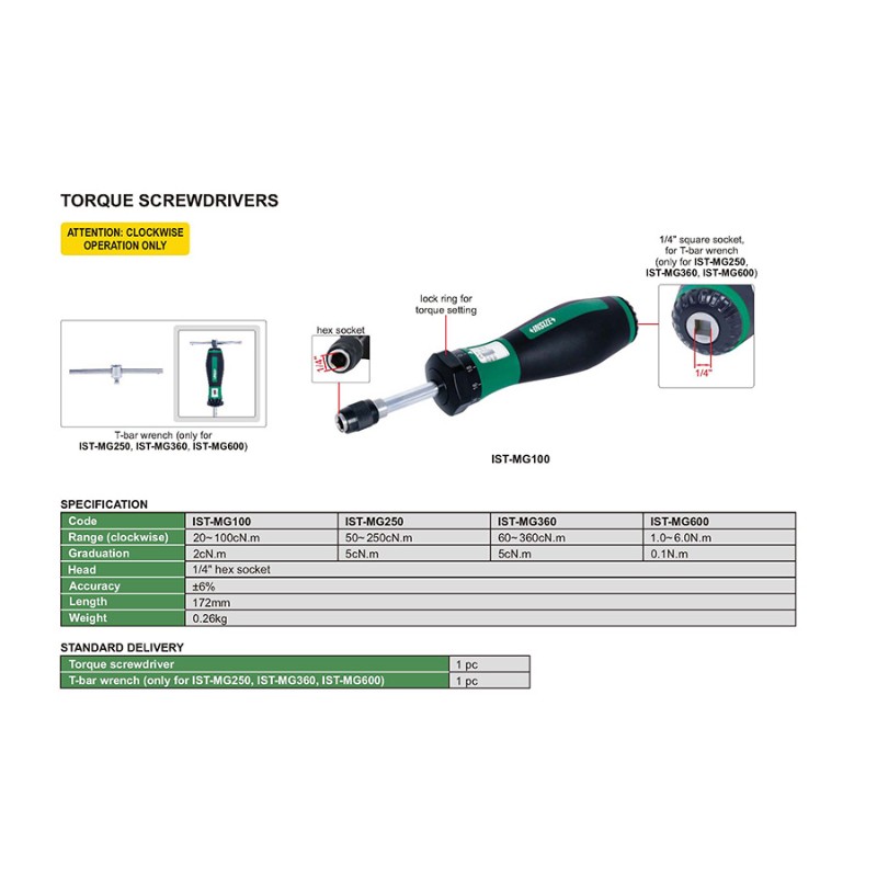 INSIZE IST-MG600 Torque Screwdriver 1.0-6.0 N.m - photo 3