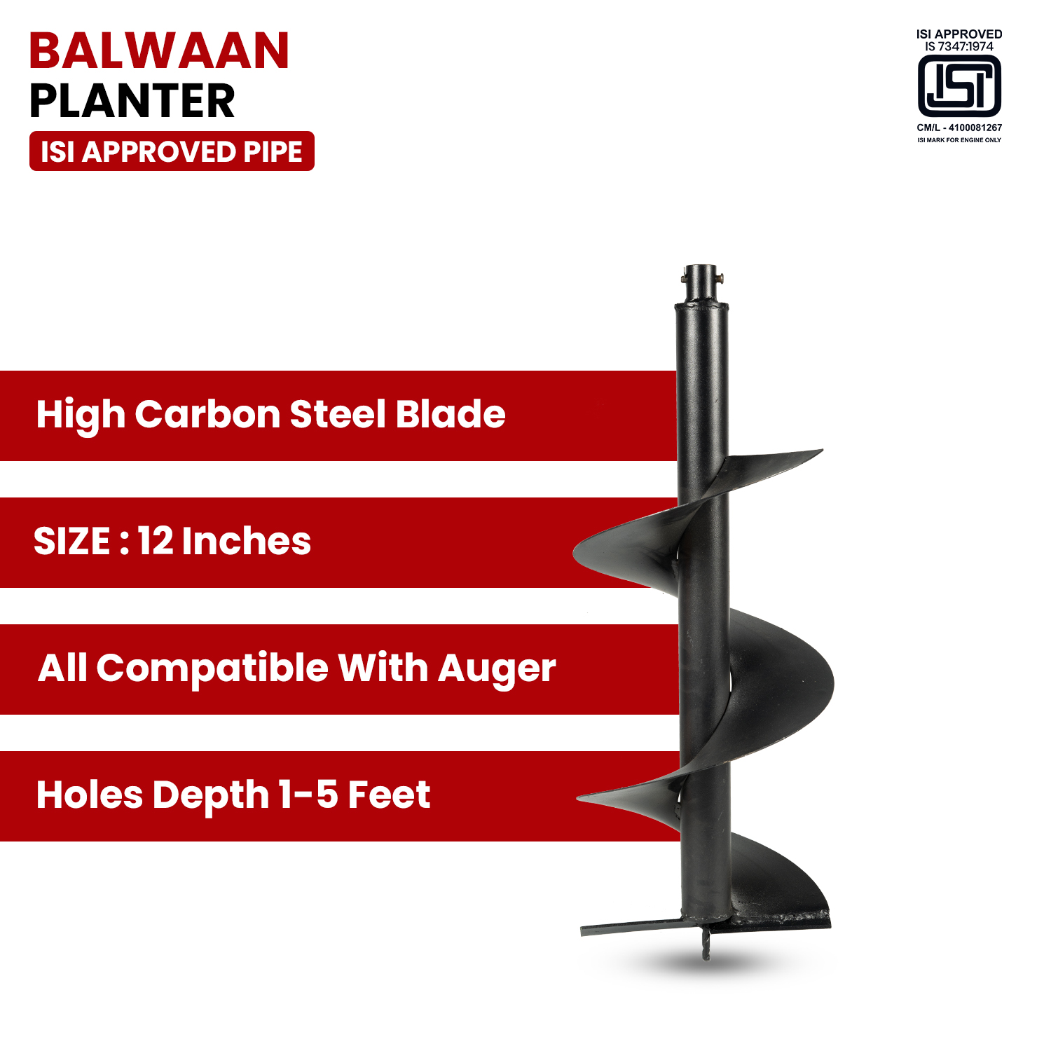 Balwaan 12 Inches Earth Auger Planter - photo 4