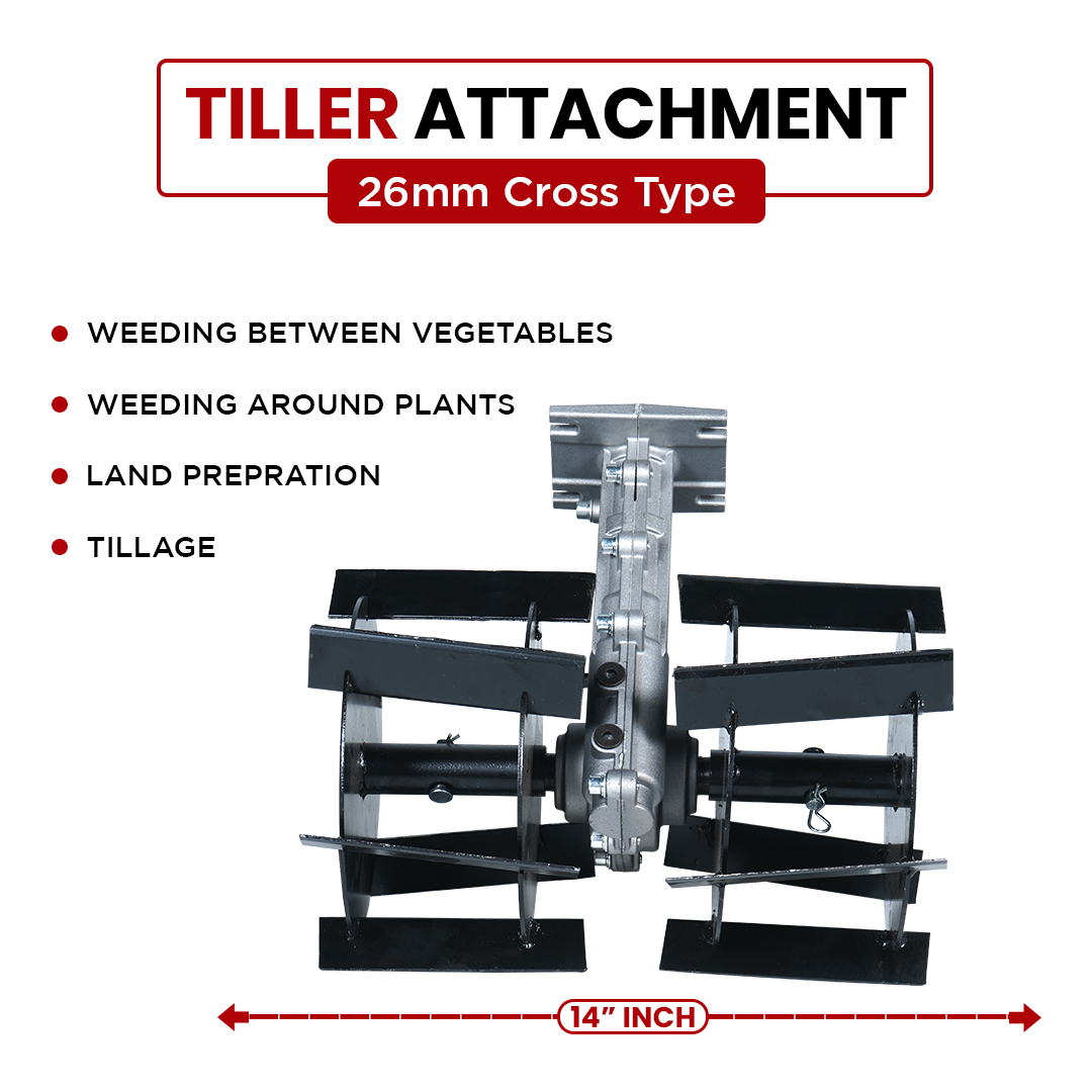 Balwaan 26mm Cross Type Tiller Attachment (14 inch) - Silver - photo 5