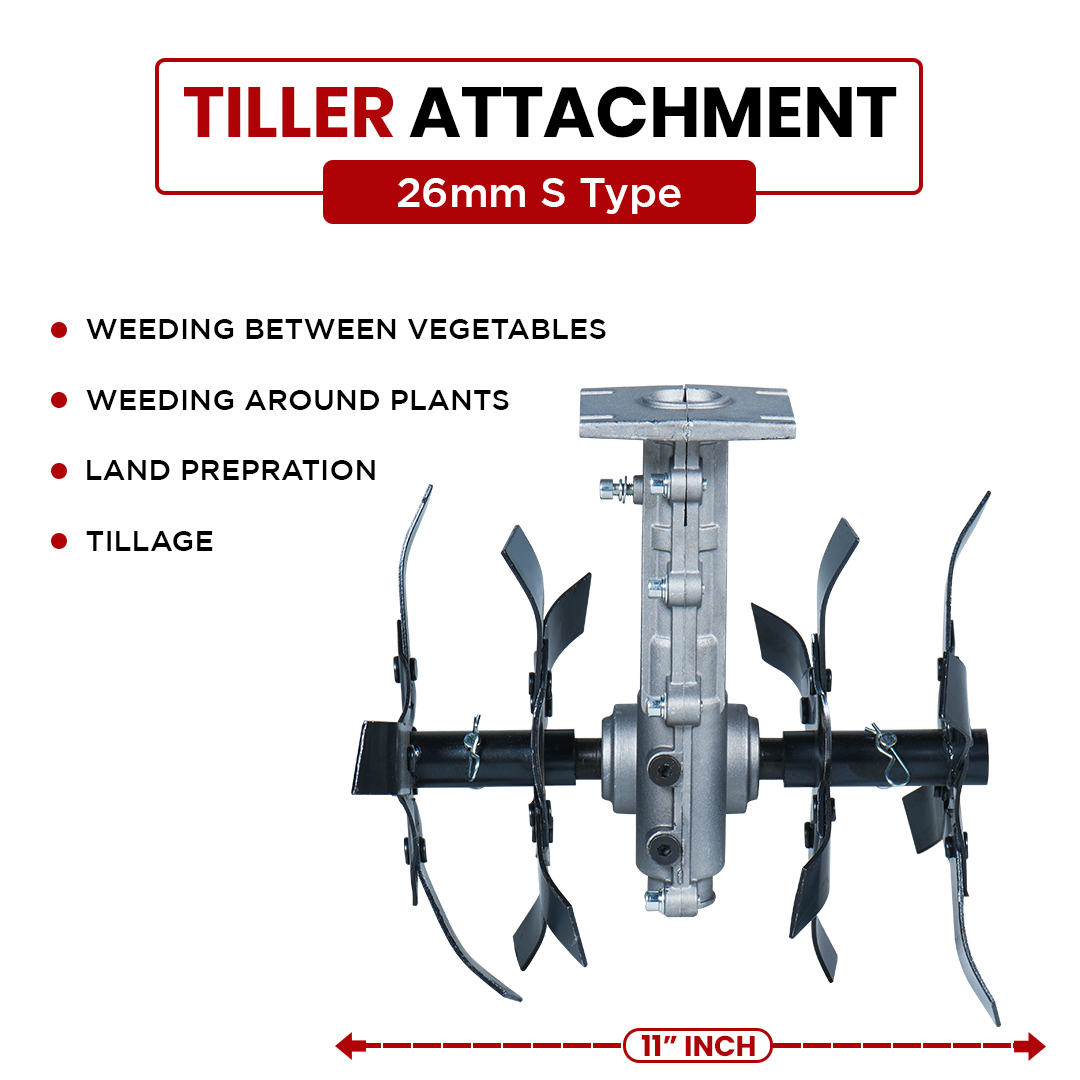 Balwaan 26mm S Type Tiller Attachment (11 Inch) - Silver - photo 4