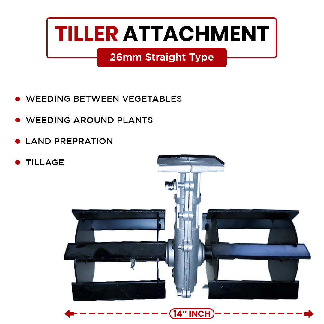 Balwaan 26mm Straight Type Tiller Attachment (14 inch) - Silver - photo 4