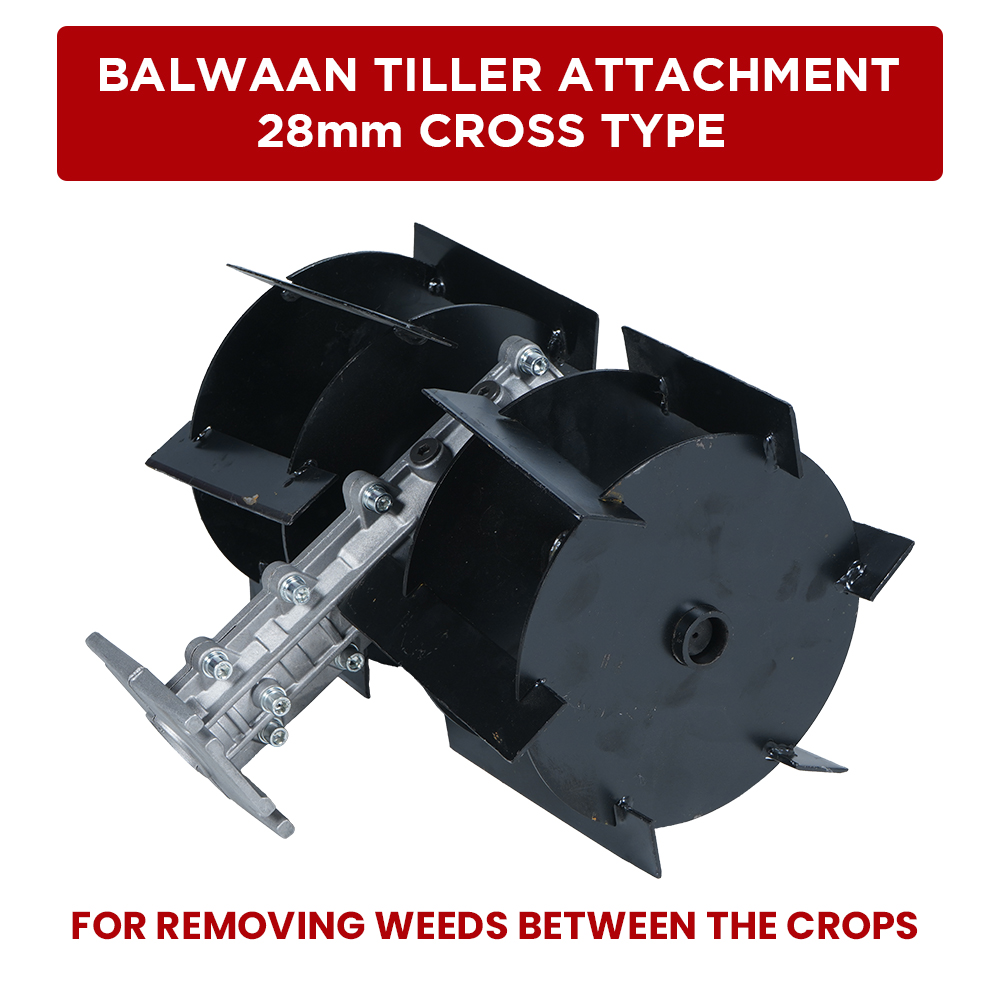 Balwaan 28mm Cross Type Tiller Attachment (14 Inch) - Silver - photo 3