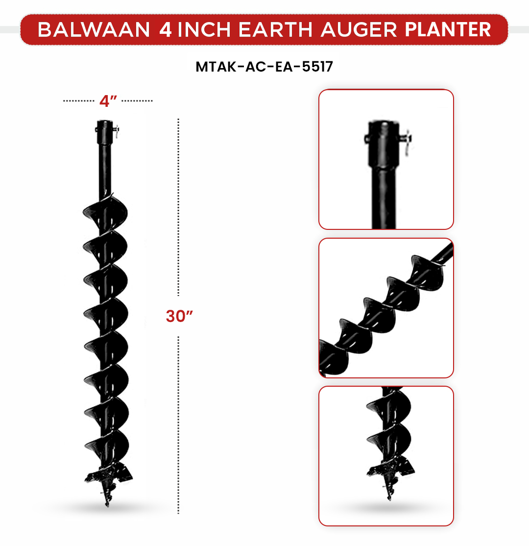 Balwaan 4 Inches Double Spiral Planter for Earth Auger - photo 2