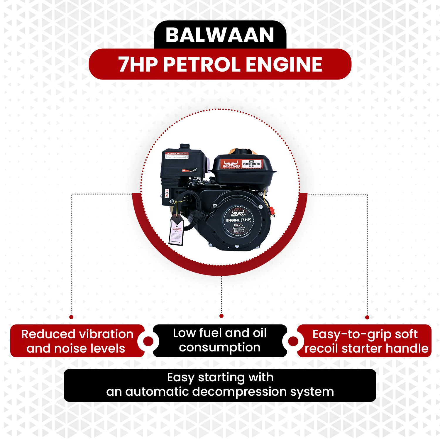 Balwaan 7 HP Bare Petrol Engine - BX-212 - photo 5