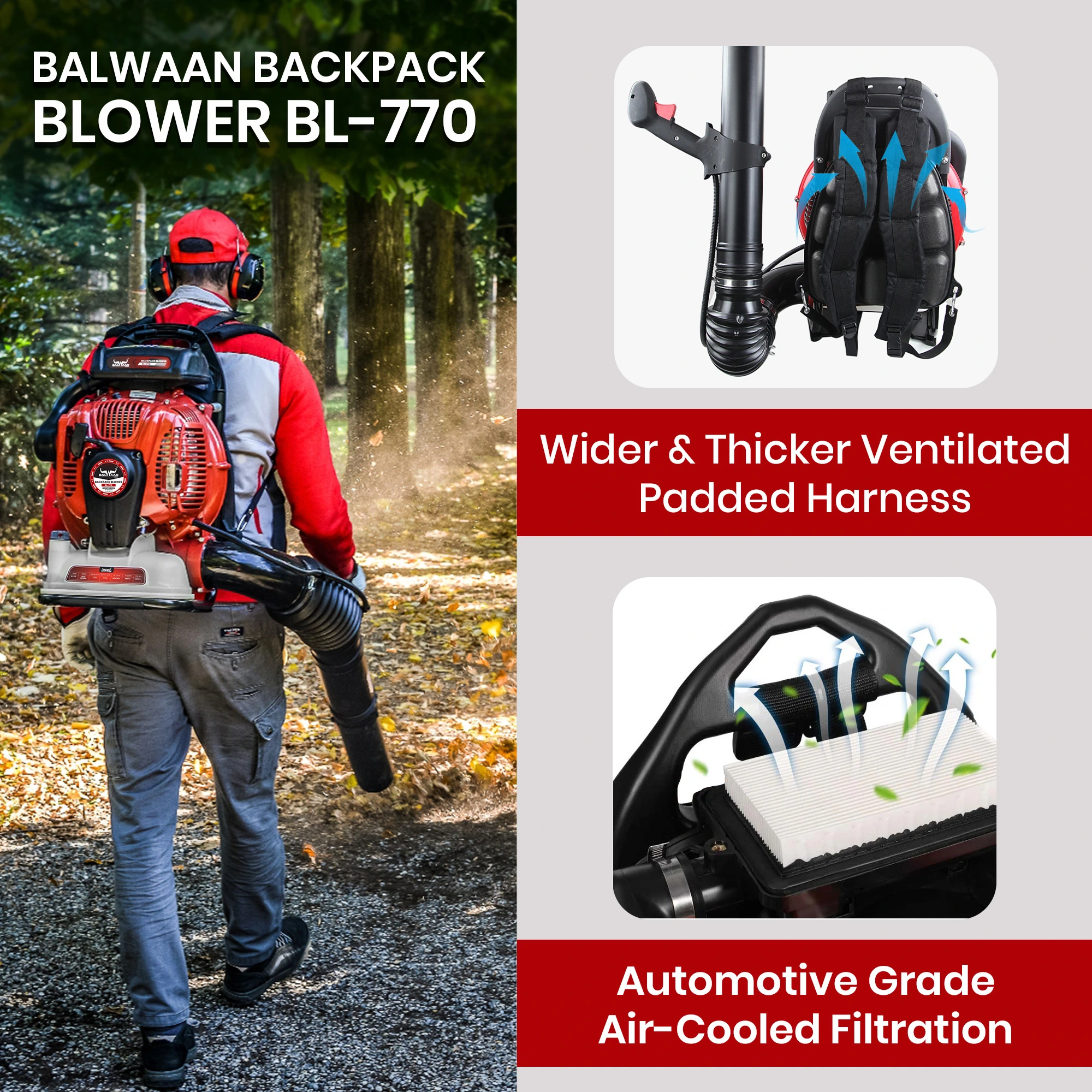 Balwaan BL-770 Backpack Leaf Blower - photo 3