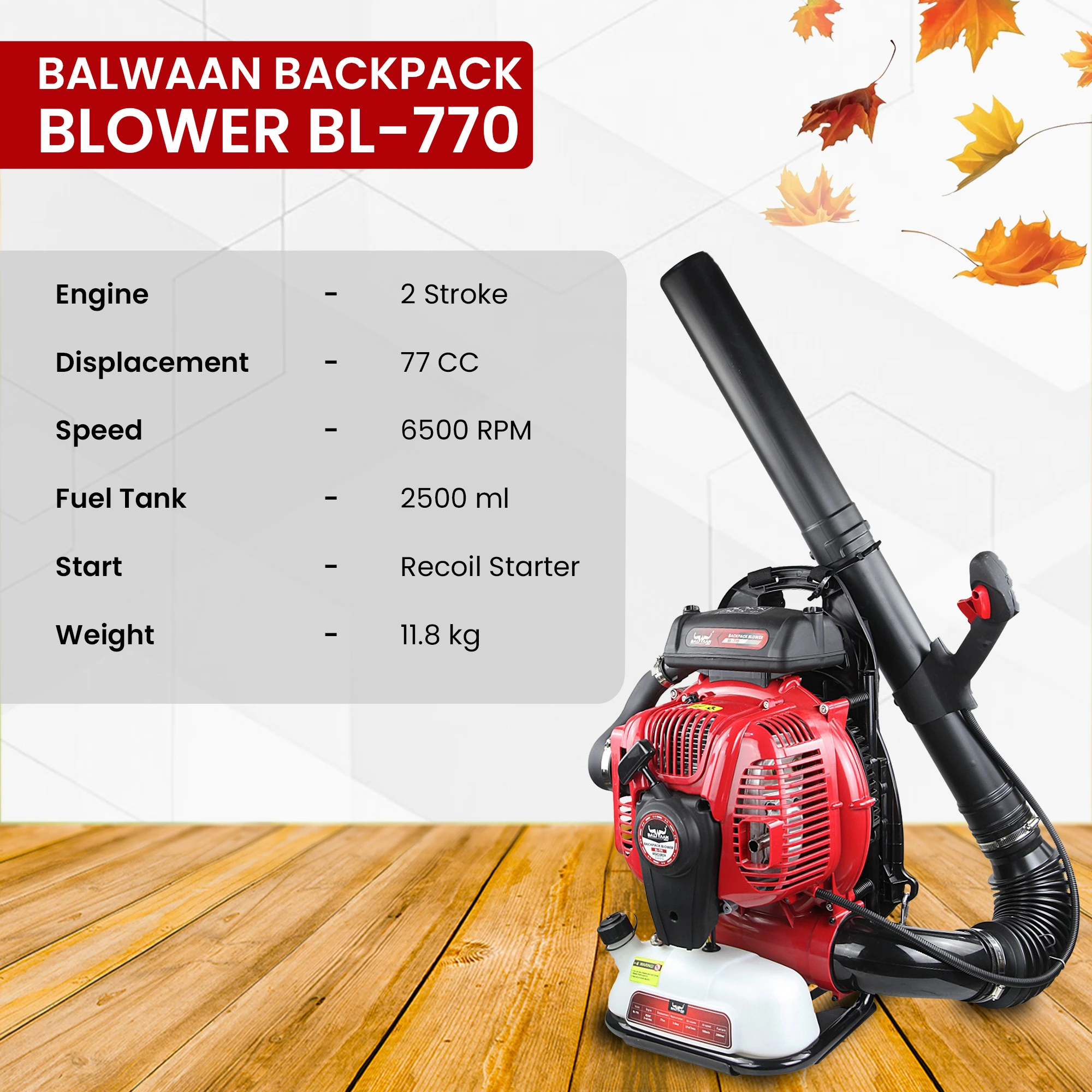 Balwaan BL-770 Backpack Leaf Blower - photo 2