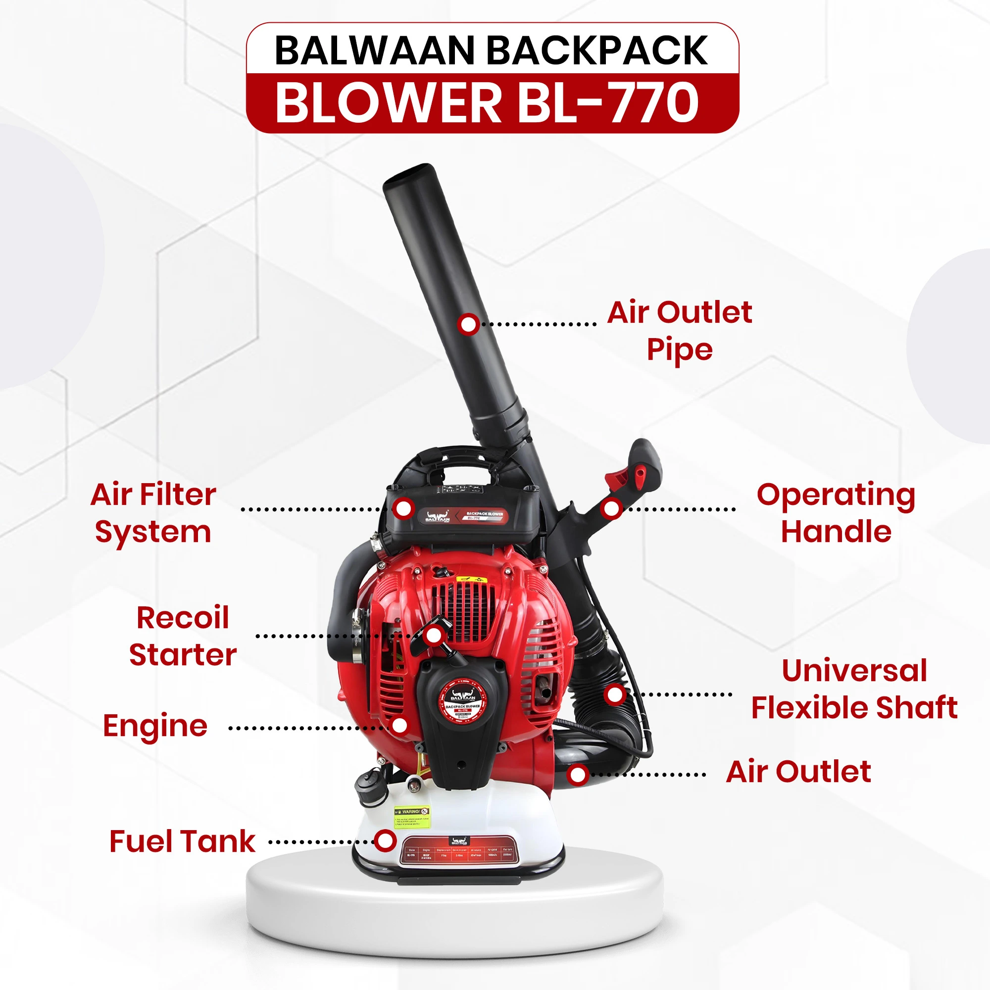 Balwaan BL-770 Backpack Leaf Blower - photo 4