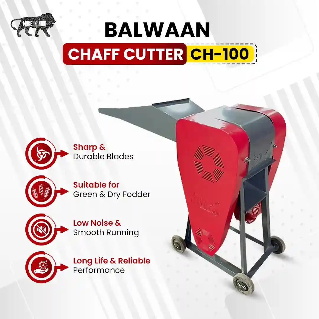 Balwaan CH-100 Chaff Cutter Machine for Dairy Farming - 300–500 Kg/Hour Fodder Cutting Capacity - photo 2
