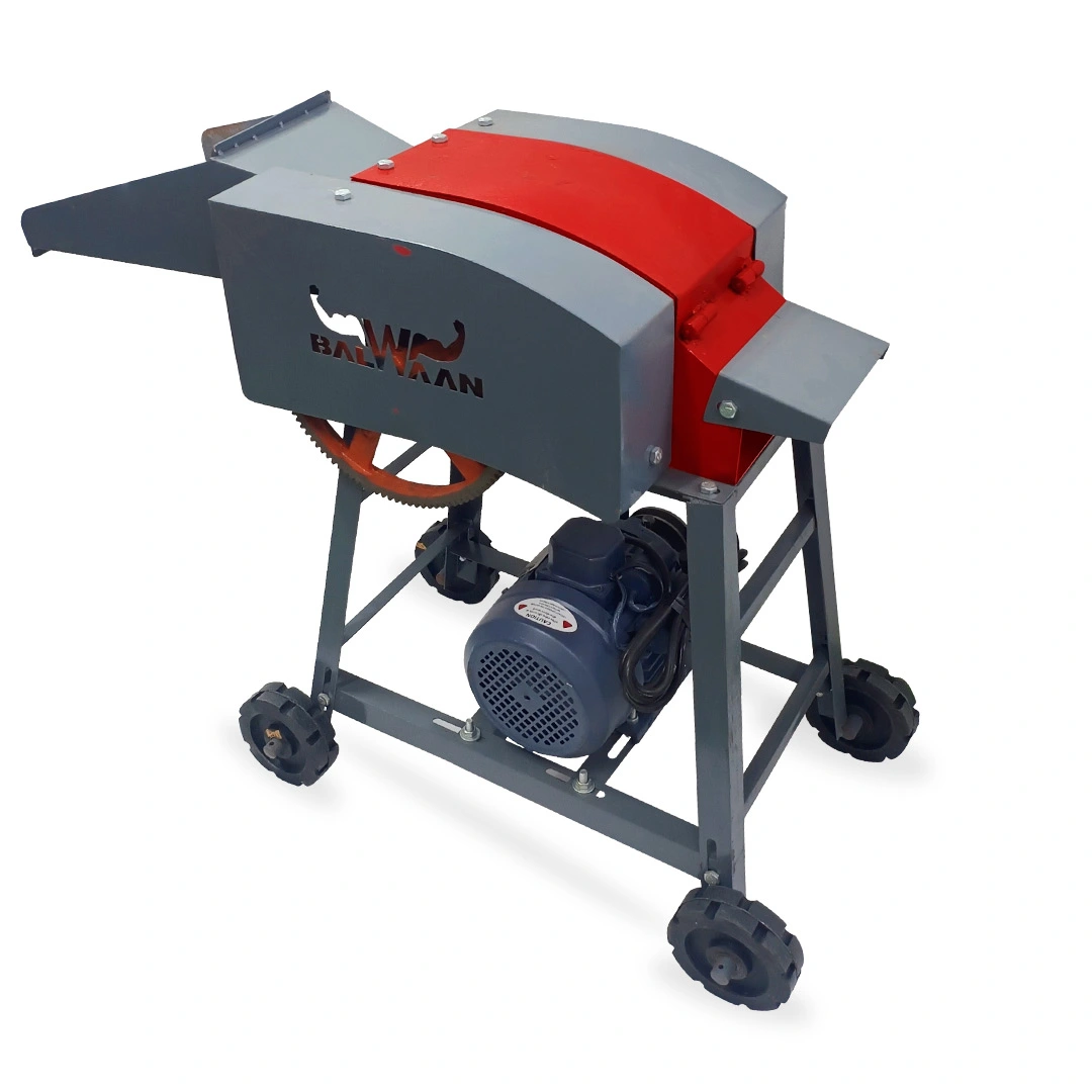 Balwaan Chaff Cutter CH-120 With 2HP Motor - Comes with 4 pieces of Blade and RPM 1440 - Suitable for cutting up straw or hay for fodder into small pieces - Use for Small Dairy Farming
