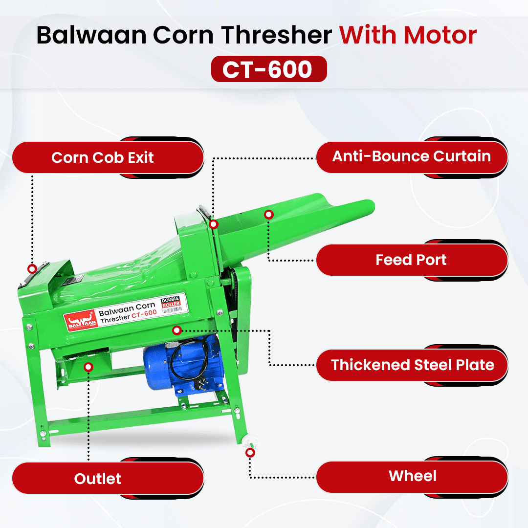 Balwaan Corn Thresher CT-600 With Motor (Green) - photo 2