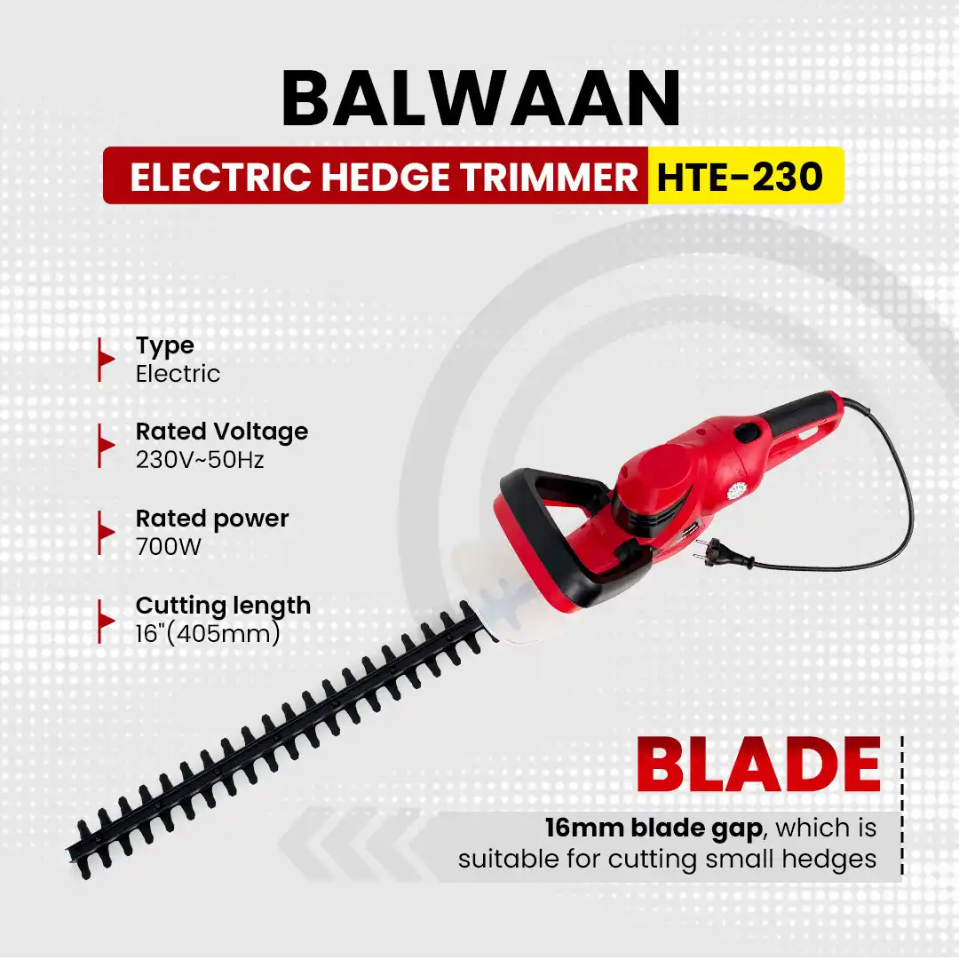 Balwaan Electric Hedge Trimmer HTE-230 - 700W Garden Hedge & Shrub Trimming Machine - photo 2