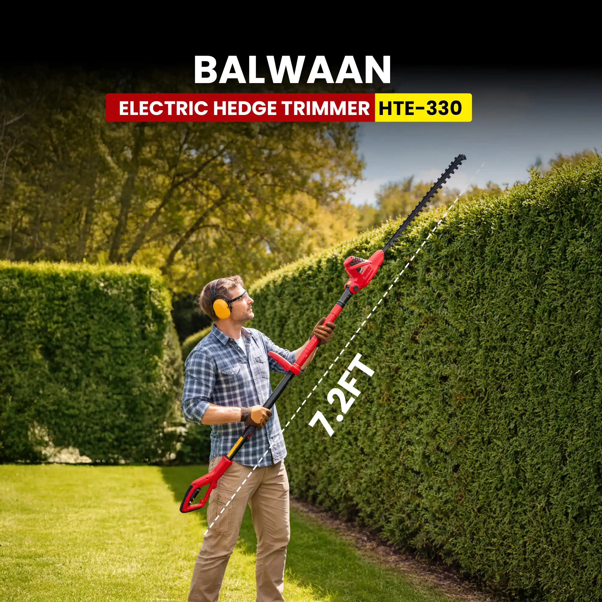 Balwaan High-Power Electric Hedge Trimmer HTE-330 For Clean & Easy Garden Trimming - photo 7