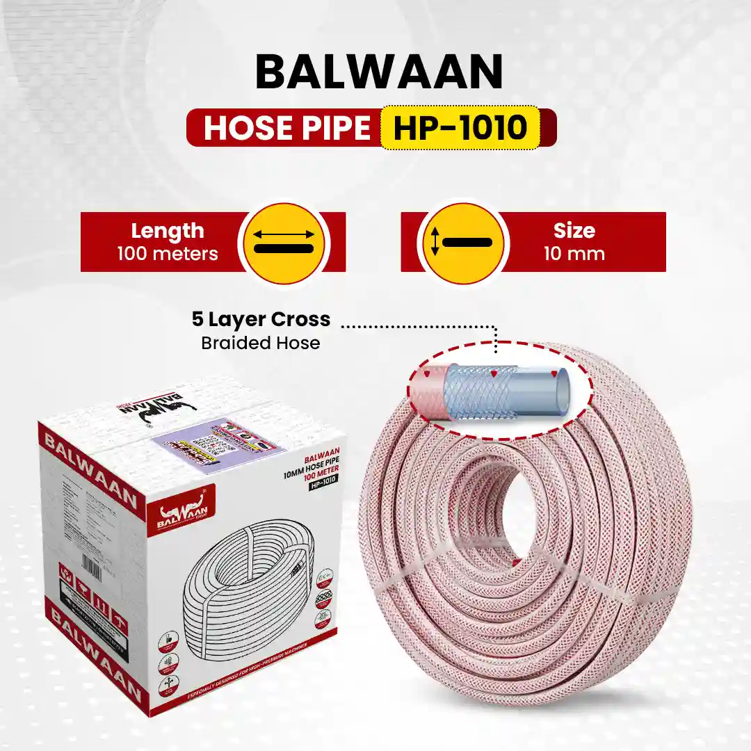 Balwaan HP-1010 Super Strong Agriculture Hose Pipe (100 Meter) - for Irrigation, Gardening, Watering & Farm Use - photo 3