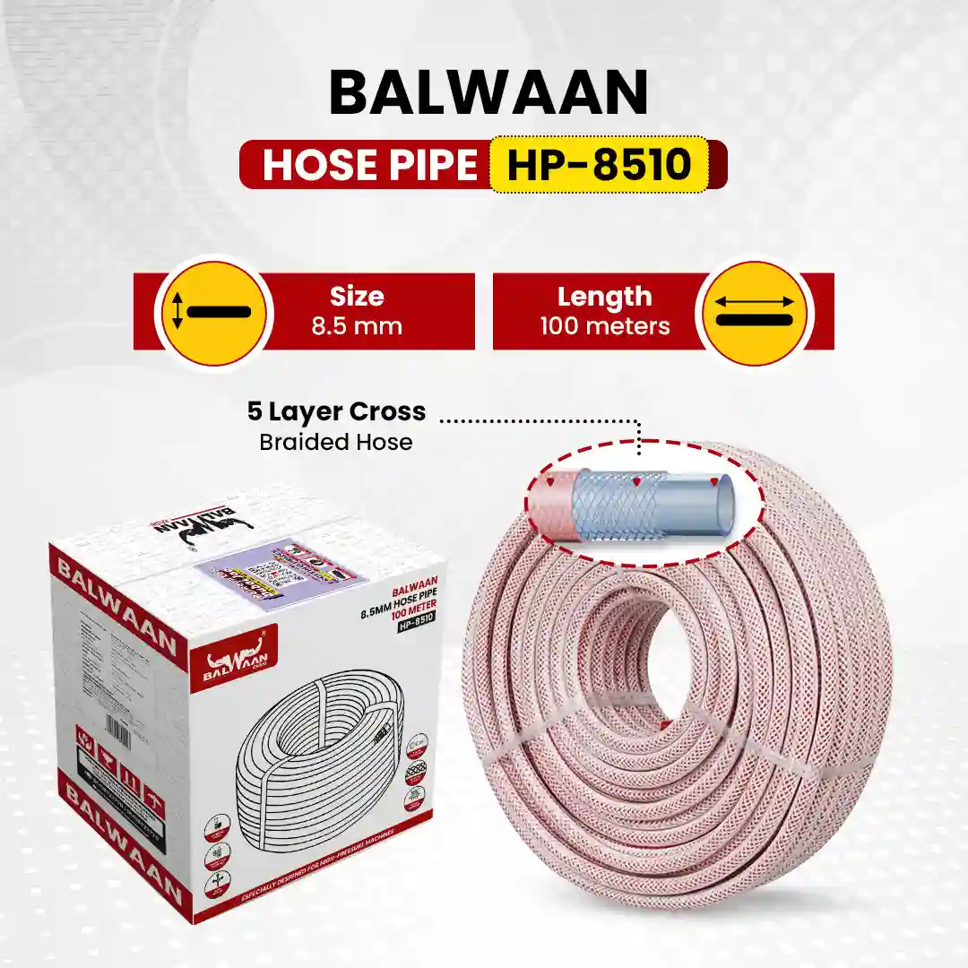 Balwaan HP-8510 Polyester Braided Long Hose Pipe (100 Meter) for Irrigation & Gardening - photo 3