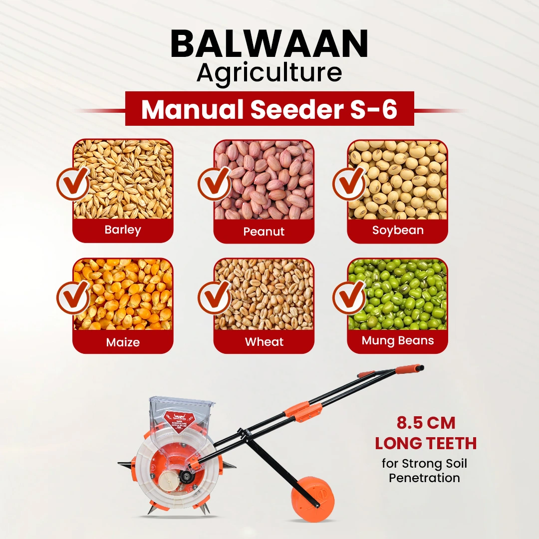 Balwaan Manual Seeder S-6 - Hand-Operated Seed Planter - photo 3