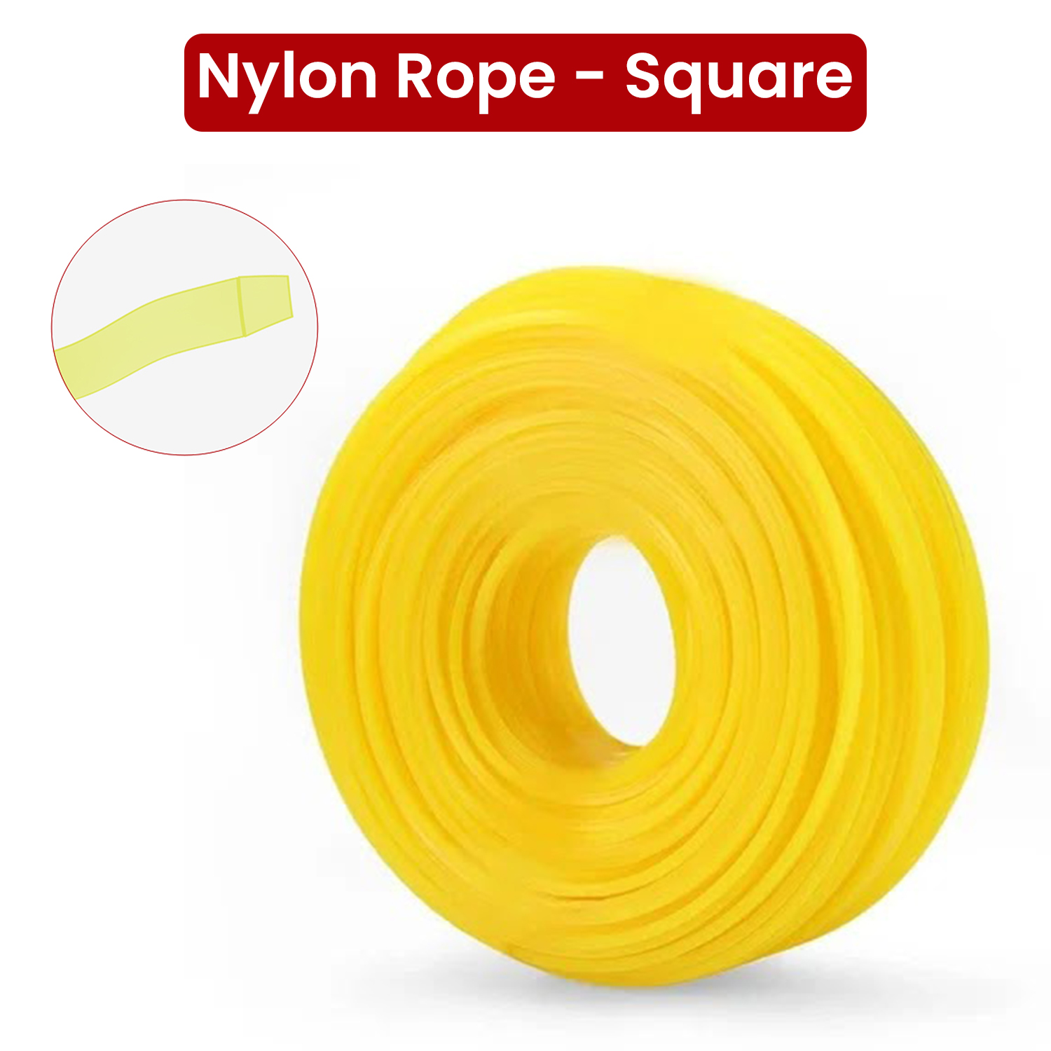 Balwaan Nylon Rope 3mm 50 Meters-Square (Yellow) - photo 2