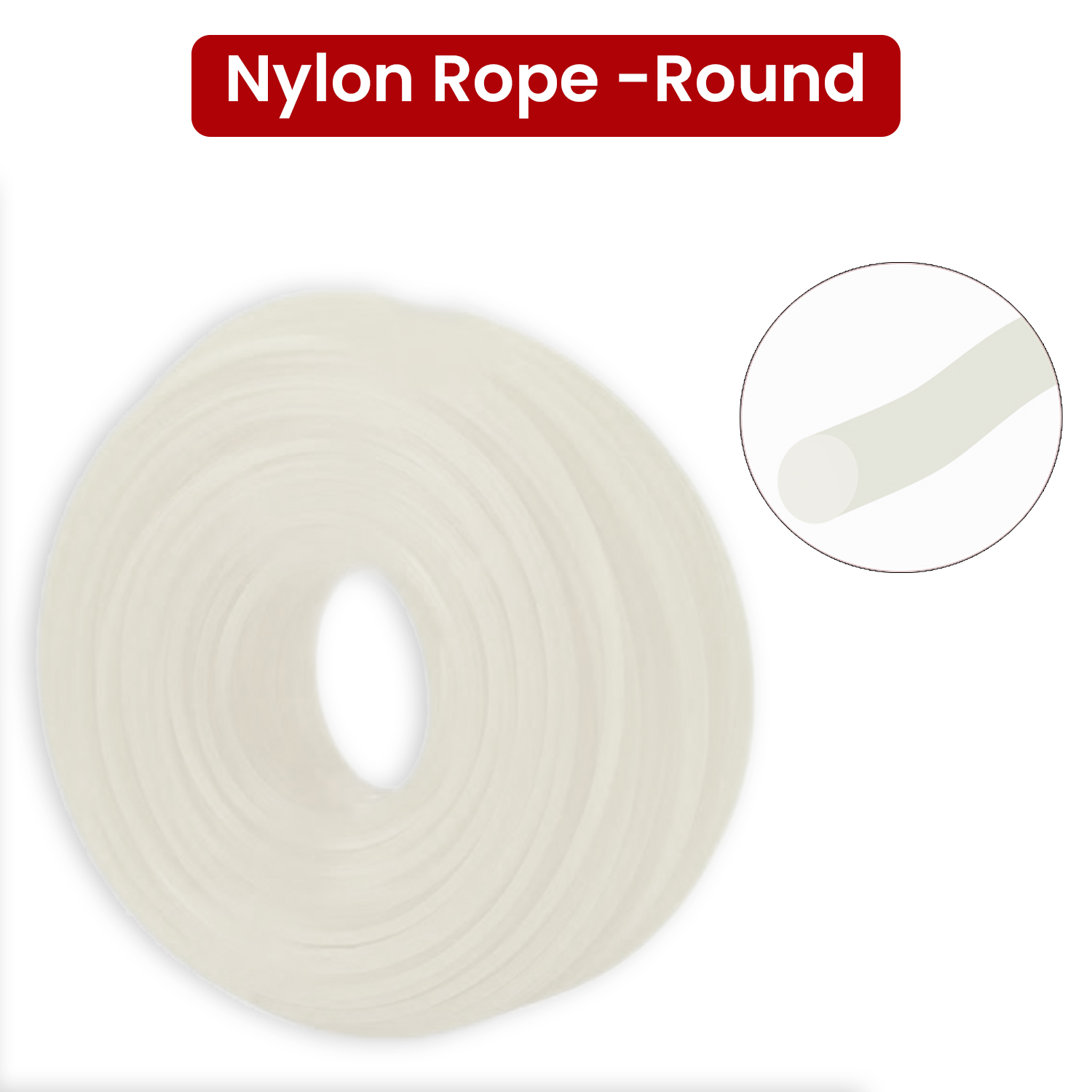 Balwaan Nylon Rope 3mm 50 Mtr- Round (White) - photo 2