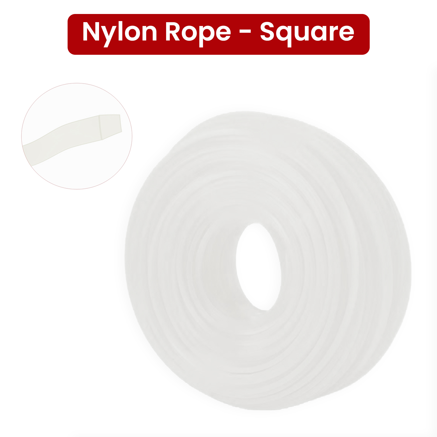 Balwaan Nylon Rope 3mm 50 Mtr- Square (White) - photo 2