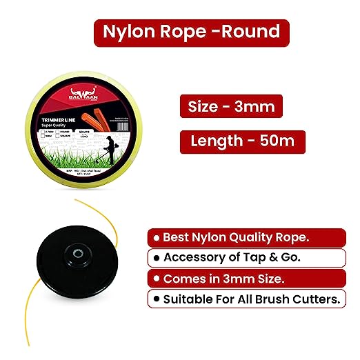 Balwaan Nylon Rope (Pack of 2) 3mm 50 Meter - Round - photo 3