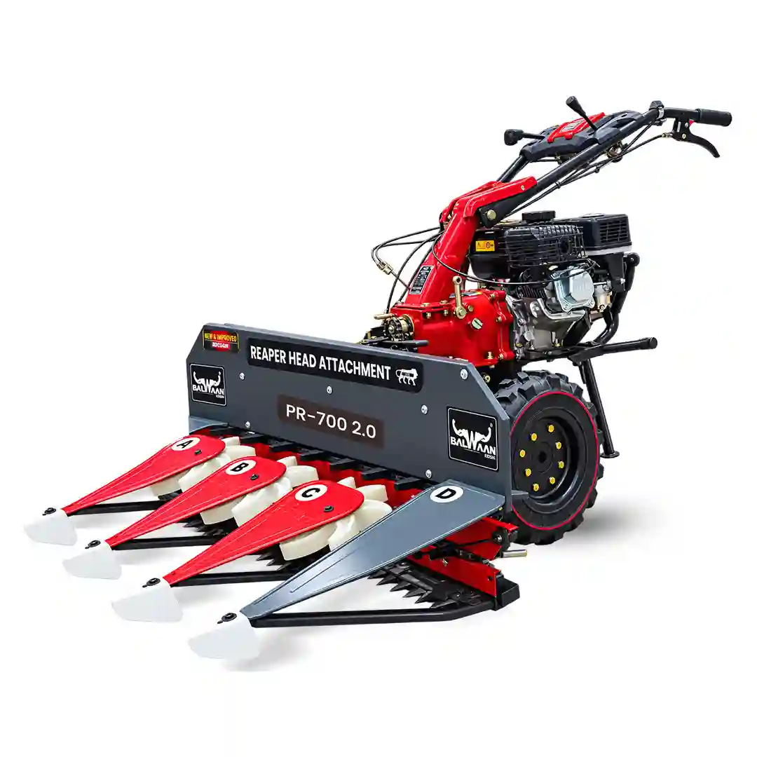 Balwaan PR-700 2.0 Power Reaper (BP-700 2.0+RA-100) - 7 HP 212cc Petrol 3-Row Crop Harvester