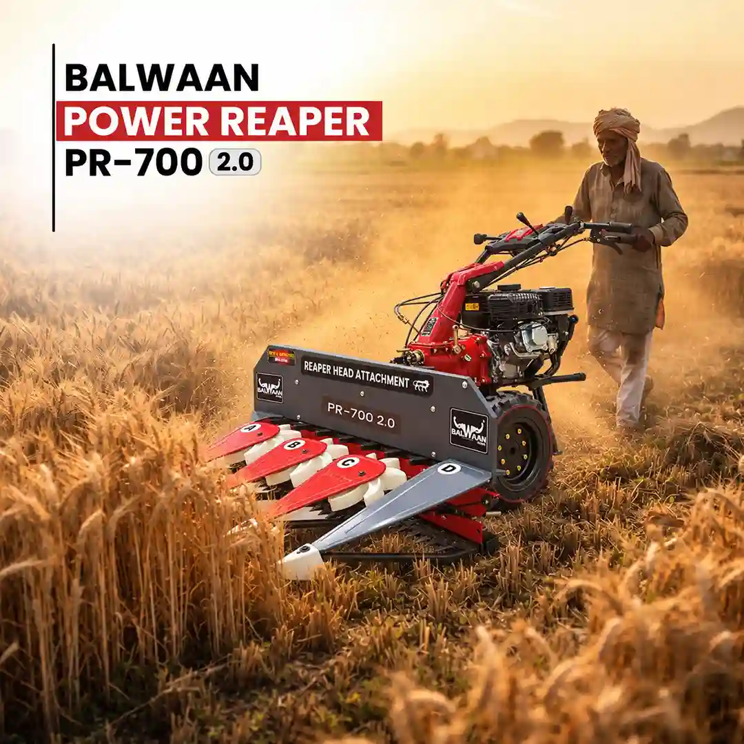 Balwaan PR-700 2.0 Power Reaper (BP-700 2.0+RA-100) - 7 HP 212cc Petrol 3-Row Crop Harvester - photo 4