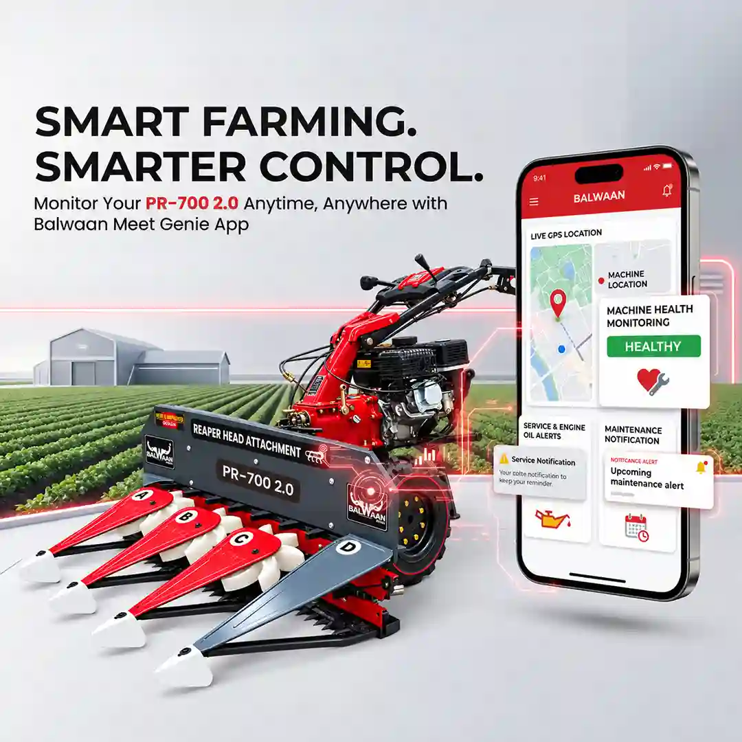 Balwaan PR-700 2.0 Power Reaper (BP-700 2.0+RA-100) - 7 HP 212cc Petrol 3-Row Crop Harvester - photo 8
