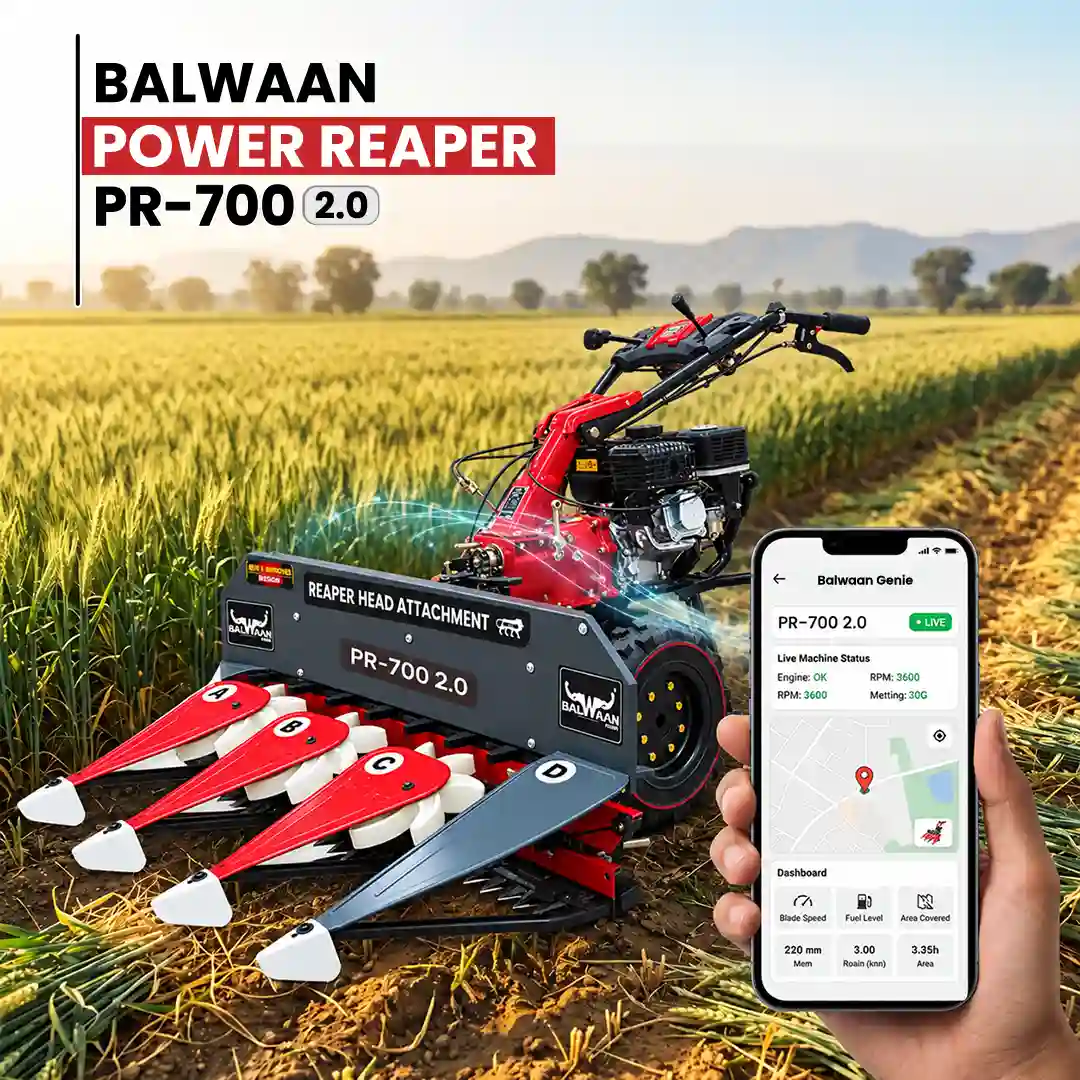 Balwaan PR-700 2.0 Power Reaper (BP-700 2.0+RA-100) - 7 HP 212cc Petrol 3-Row Crop Harvester - photo 7