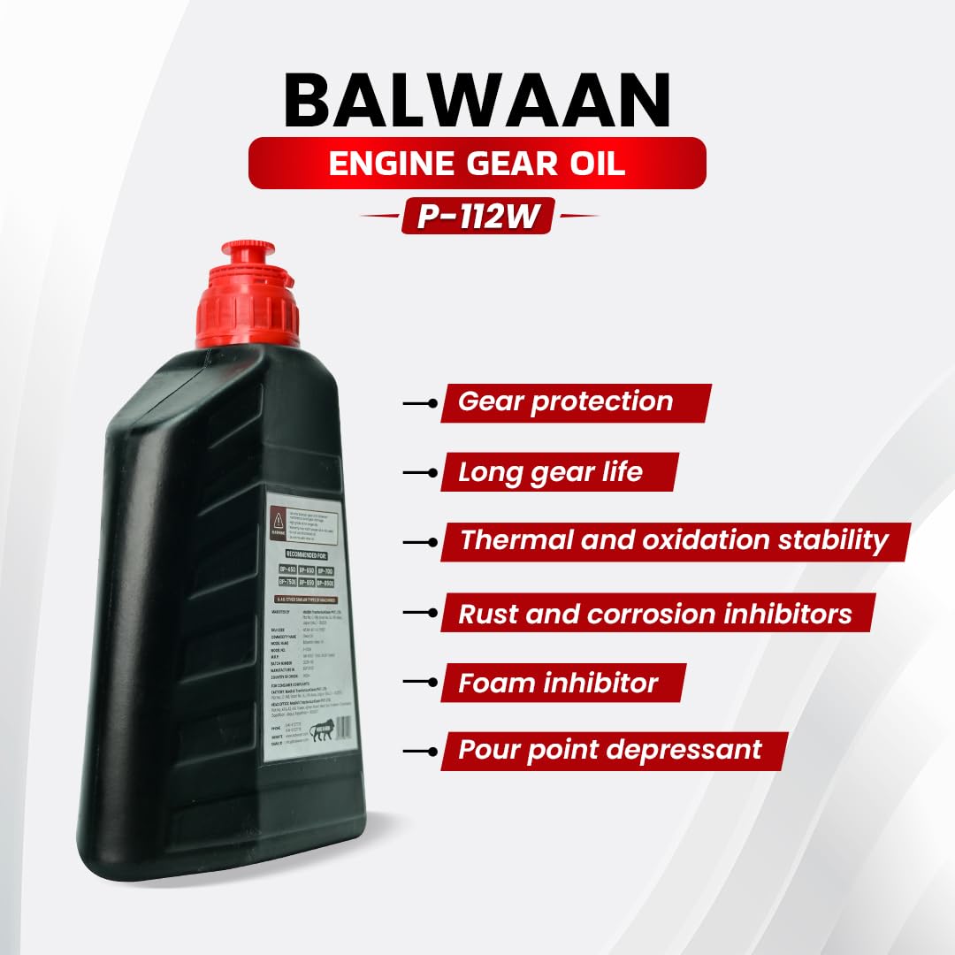 Balwaan Premium Engine Gear Oil (P-112W) 900ml - High Load Protection Extended Gear Life - photo 6