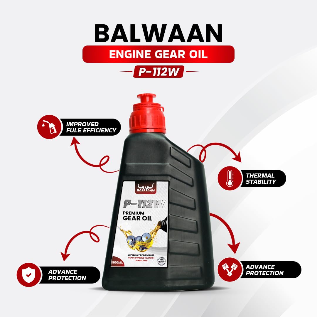 Balwaan Premium Engine Gear Oil (P-112W) 900ml - High Load Protection Extended Gear Life - photo 2